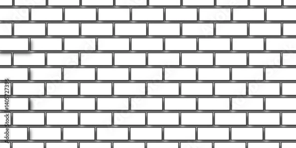 Fototapeta White brick wall background. White stone brick wall seamless background. Seamless Texture Pattern of a Brick Wall. white bricks wall 3d illustration. Brick wall Texture. wall stone texture background.