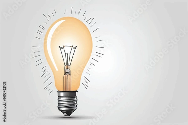 Fototapeta A conceptual image showcasing a light bulb as a metaphor for an innovative breakthrough and smart idea, symbolizing genius marketing strategy planning and creative thinking in business vector illustra