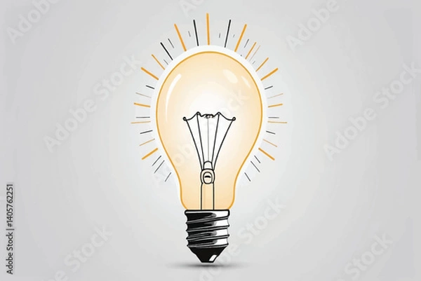 Obraz A conceptual image showcasing a light bulb as a metaphor for an innovative breakthrough and smart idea, symbolizing genius marketing strategy planning and creative thinking in business vector illustra