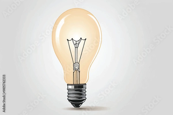 Fototapeta A conceptual image showcasing a light bulb as a metaphor for an innovative breakthrough and smart idea, symbolizing genius marketing strategy planning and creative thinking in business vector illustra