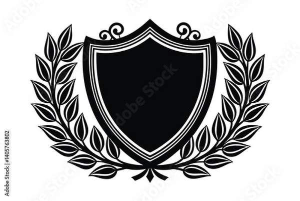 Fototapeta shield with laurel wreath