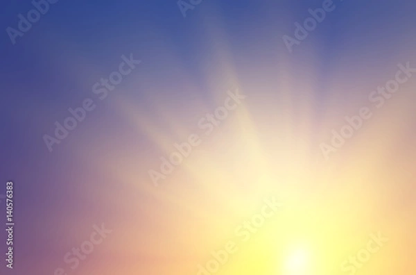 Obraz Sunset at the sea with sun rays.