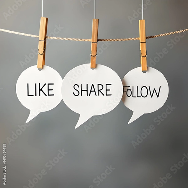 Fototapeta like share follow concept