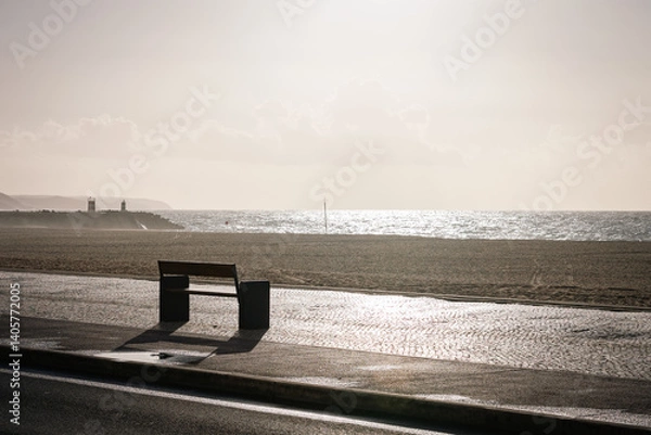 Obraz bench on the beach
