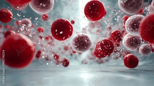 Obraz White blood cells close-up under microscope