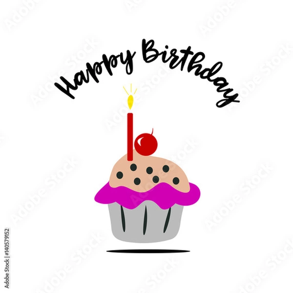 Obraz The word Happy Birthday To You. Vector banner with the text color