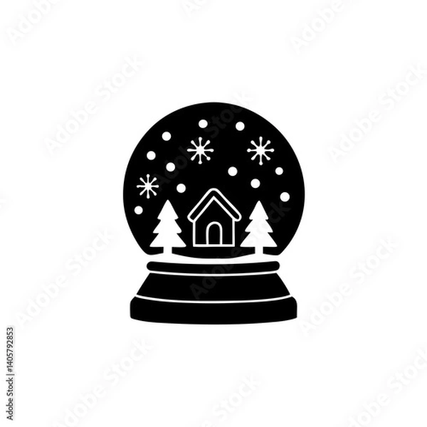 Fototapeta creative details Snow Globe Icon Vector Illustration