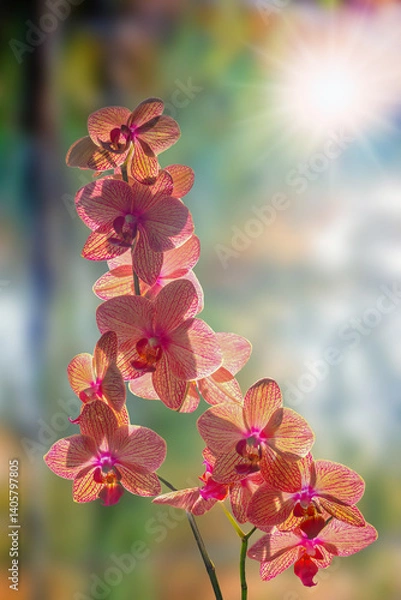 Obraz Orchid flower bathed in sunlight.