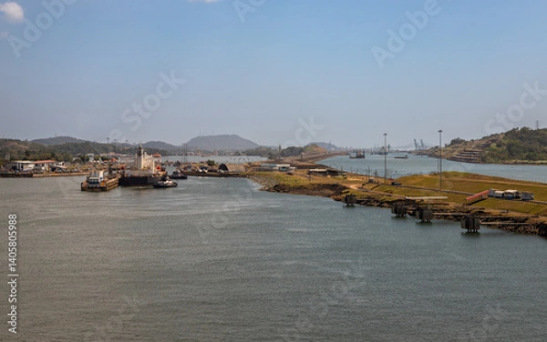 Fototapeta Exposure of the Pedro Miguel Locks are located North past the Miraflores Locks.