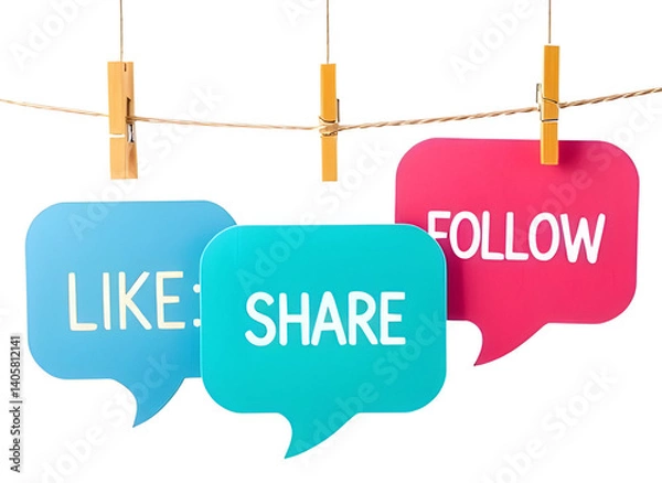 Fototapeta like share follow concept