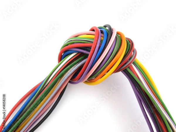 Fototapeta Close up of multicoloured wire