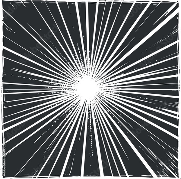 Fototapeta An abstract burst of light with radiating lines creating a dynamic graphic pattern.