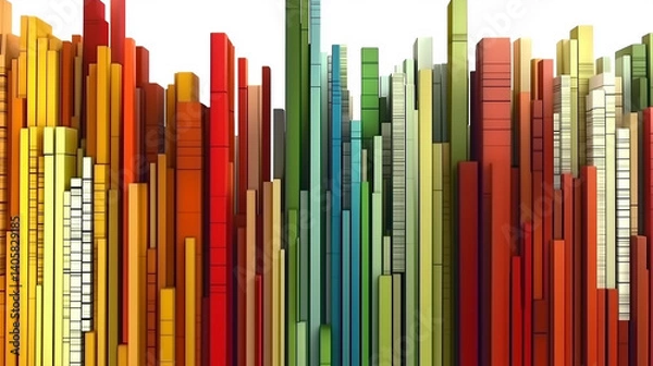 Obraz Vertical multi-colored lines background with white background