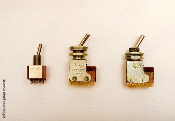 Obraz An electronic switch. Electric switch on a white background.