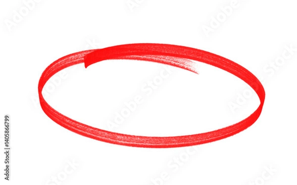 Fototapeta Highlight hand drawing different circles isolated on the transparent background, Handwritten red circle For marking text, numbers, marker pen, pencil, logo, hand-drawn doodle grunge circle highlights	