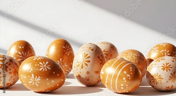 Fototapeta Easter eggs isolated on white background create with ai