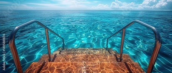 Obraz Swimming pool background with copy space