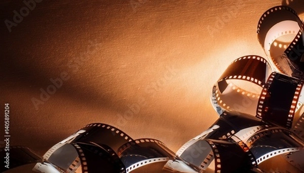 Obraz Film negatives brown background
