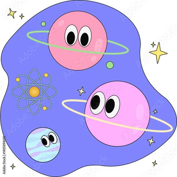 Fototapeta a collection of space-planetary satellites 우주 행성 위성 모음