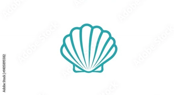 Fototapeta Seashell logo design modern graphic design outline icon