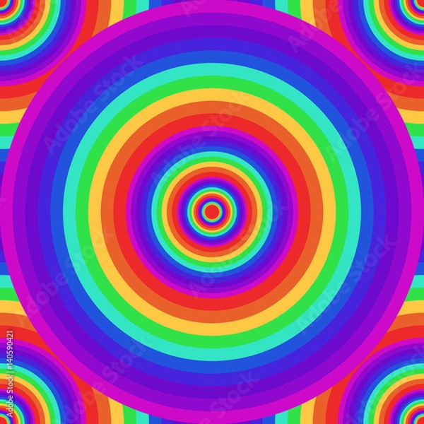 Fototapeta Seamless psychedelic rainbow texture. Abstract pattern for wrapping paper, wallpaper and your creativity