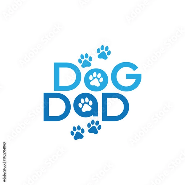 Obraz dog dad logo design with geometry