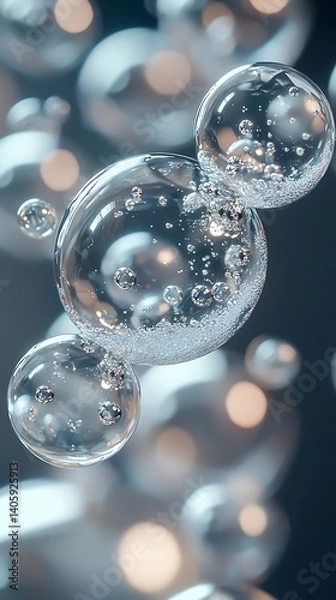 Fototapeta Crystal clear abstract spheres collection high resolution picture