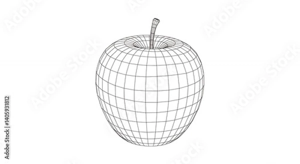 Fototapeta Wireframe apple illustration design graphic
