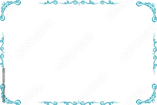 Obraz Simple and floral horizontal frame and border	