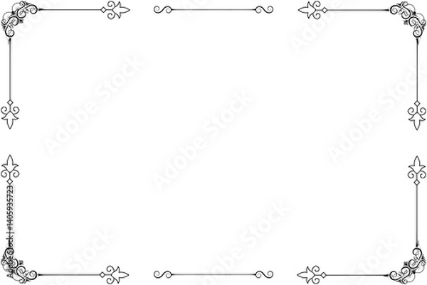 Obraz Simple and floral horizontal frame and border	