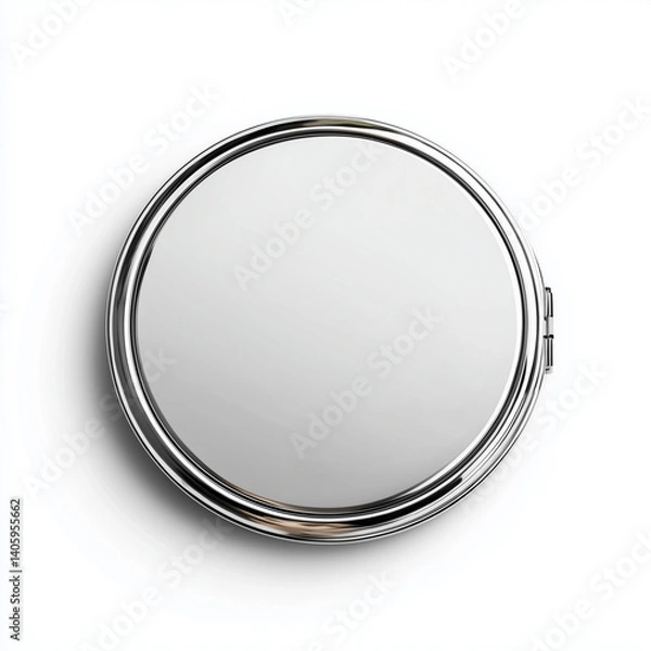 Fototapeta Discover Modern Style with a Chic Compact Mirror Showcasing Sleek Lines on a White Canvas