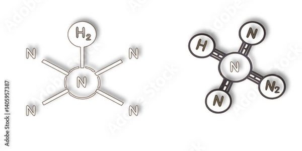 Fototapeta Abstract  molecular chemistry in medicine Technology molecular structure concept white background.