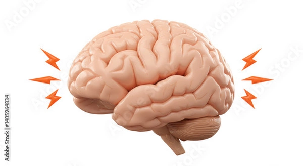 Obraz Isolated Brain with Lightning