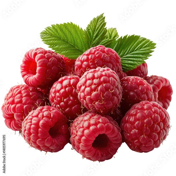 Fototapeta Raspberry isolated on transparent background.