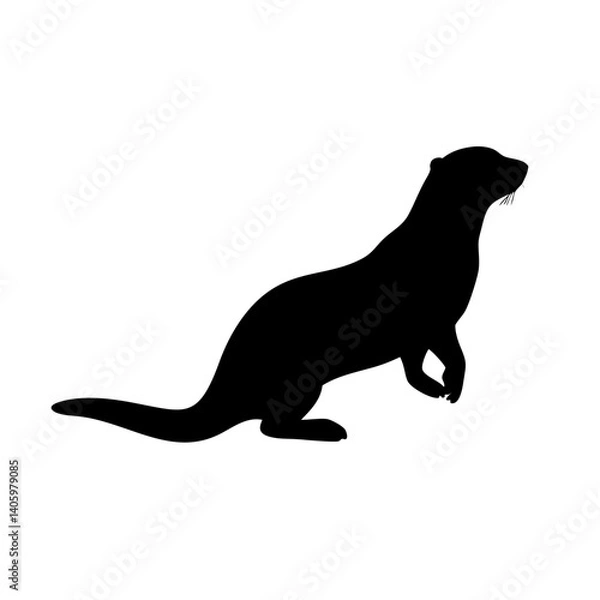 Fototapeta Otter silhouette vector design for animal lovers and wildlife enthusiasts perfect for prints and crafts