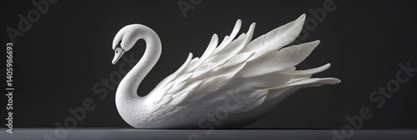 Obraz Serenity in Motion: An Artistic Ode to the Elegance of the Swan
