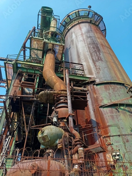 Obraz Stillgelegtes historisches Hochofenwerk in Dortmund Hörde