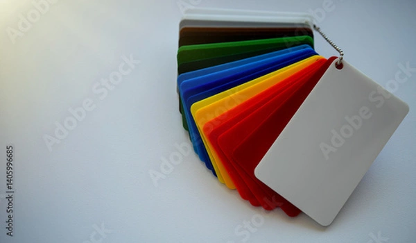 Obraz Colored impact-resistant polystyrene. Color-coded plastic layout for material selection.