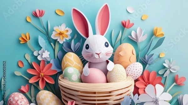 Obraz easter bunny with eggs