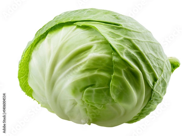 Fototapeta Fresh green cabbage isolated on transparent background