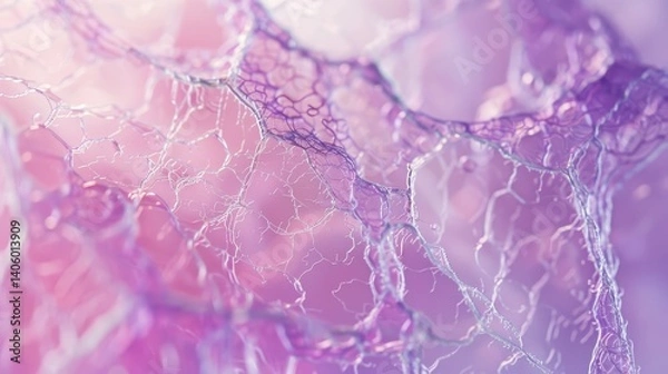 Fototapeta macro image of translucent artificial skin structure under a microscope, detailed cellular texture