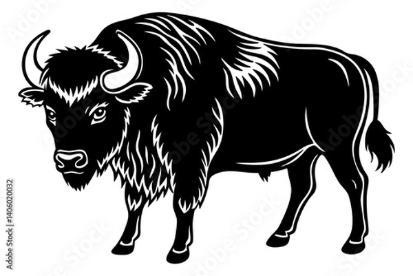 Fototapeta Bison Wildlife Outline Art