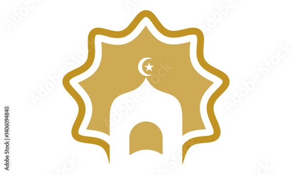 Obraz elegant mosque vector logo design