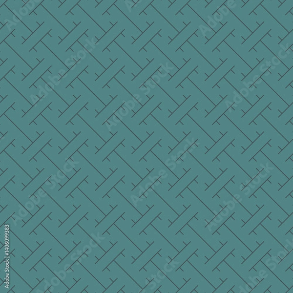 Fototapeta Seamless Sayagata pattern. Repeated interlocking keys background. Classic Oriental ornament. Traditional window tracery image. Ancient ethnic mosaic motif. Digital paper for textile print