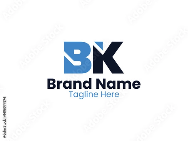 Fototapeta Creative modern initial letter BK logo vector