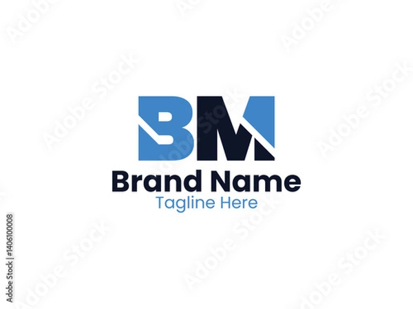 Fototapeta Creative modern initial letter BM logo vector