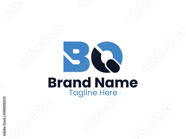 Fototapeta Creative modern initial letter BQ logo vector