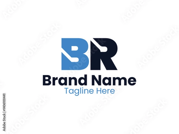 Fototapeta Creative modern initial letter BR logo vector