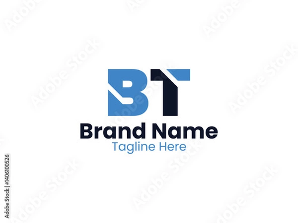 Fototapeta Creative modern initial letter BT logo vector