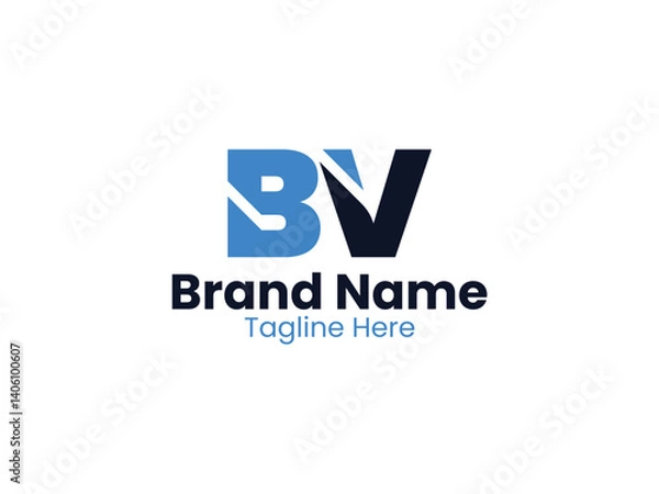 Fototapeta Creative modern initial letter BV logo vector